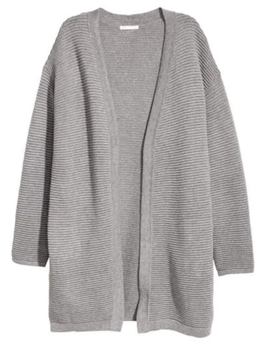 Grey open cardigan
