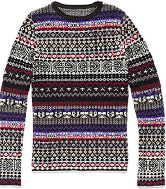 Multicolour all-over jacquard pullover
